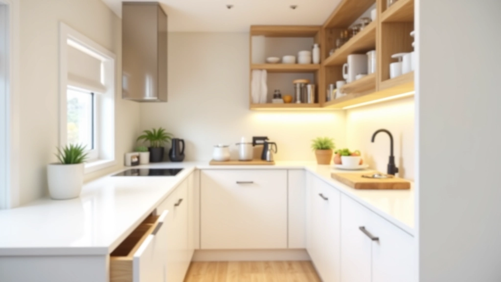 Modern kitchen with clever compact storage organization