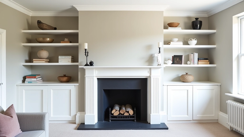 Victorian chimney breast conversion into shelving unit